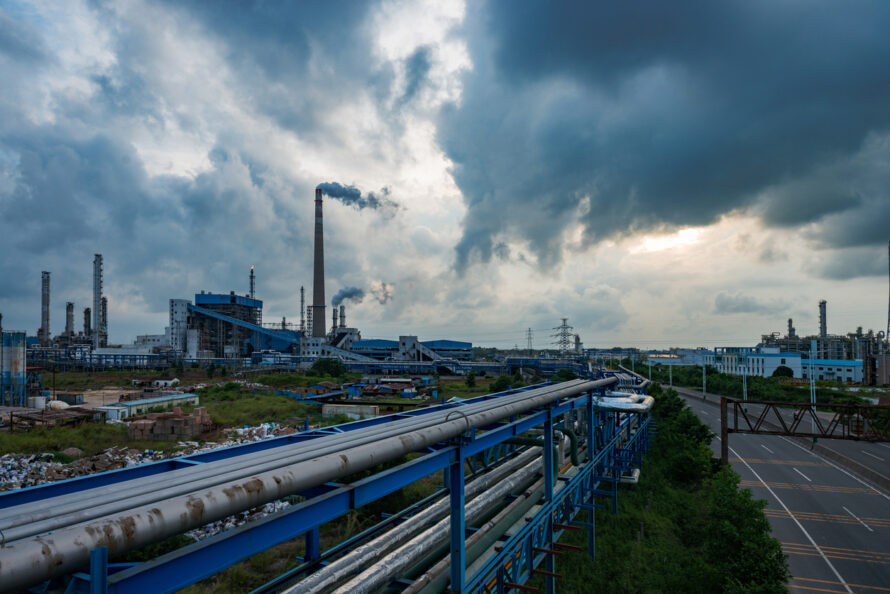 Oil refinery external landscape